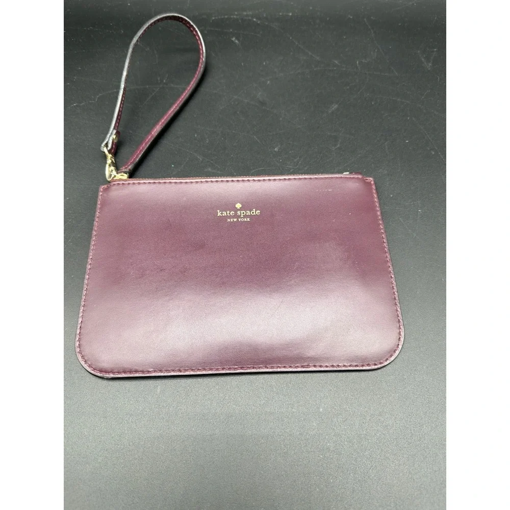 Vintage Kate Spade New‎ York Leather Wristlet Pouch Clutch Jacquard Y2K RARE